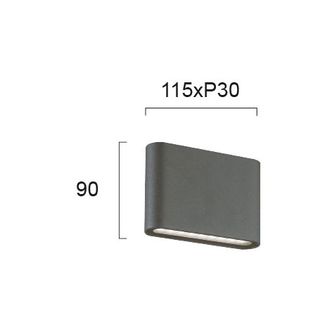 Απλίκα Led Εξωτερικού Χώρου Viokef Argon Anthracite 4226801 Home Φωτιστικά - Κήπου Spitishop