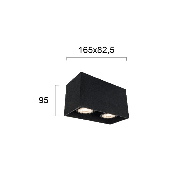 Σποτ Δίφωτο Viokef Dice Black 4279801 Home Φωτιστικά Οροφής - Τοίχου Spitishop