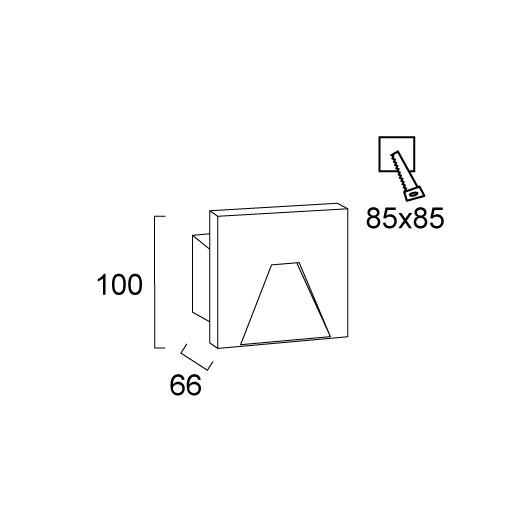 Απλίκα Led Εξωτερικού Χώρου Χωνευτή Viokef Space Square 4289800 Home Φωτιστικά - Κήπου Spitishop