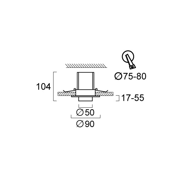Σποτ Μονόφωτο LED Χωνευτό Viokef Gerer White 4304700