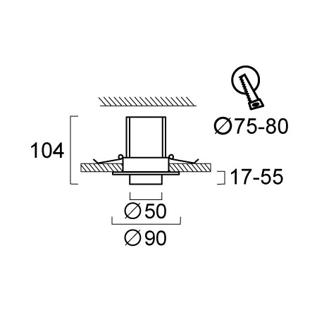 Σποτ Μονόφωτο Led Χωνευτό Viokef Gerer Black 4304701 Home Φωτιστικά Οροφής - Τοίχου Spitishop