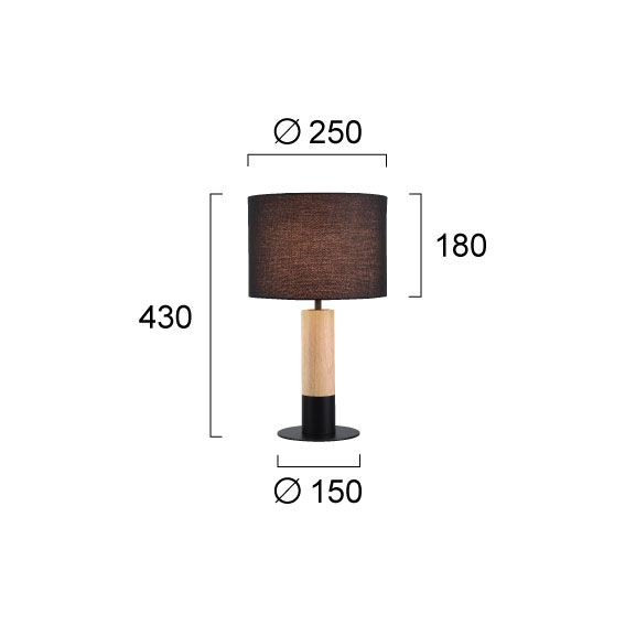 Πορτατίφ Viokef Carrol Black 4305701 Home Φωτιστικά Επιτραπέζια Spitishop
