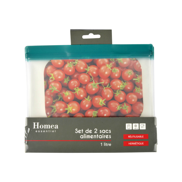 Σακουλάκια Φαγητού Επαναχρησιμοποιούμενα (Σετ 2τμχ) L-C 1Lit 6PTA393