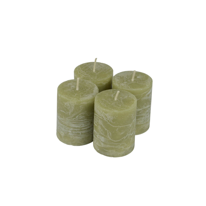 Κεριά (Σετ 4τμχ) L-C Rustique Green 6BPC128TL