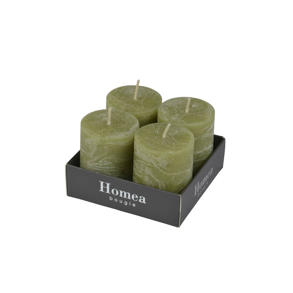 Κεριά (Σετ 4τμχ) L-C Rustique Green 6BPC128TL