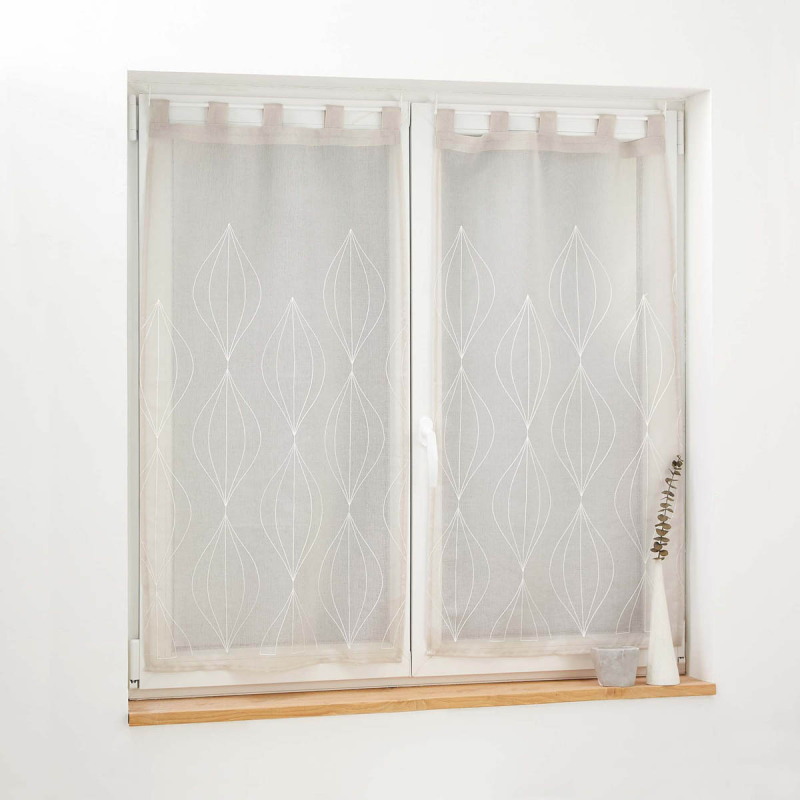 Σετ Κουρτίνες Παραθύρου (60x120) L-C Με Τιράντες Galactee Taupe 1627523