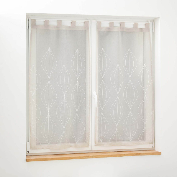 Σετ Κουρτίνες Παραθύρου (60x120) L-C Με Τιράντες Galactee Taupe 1627523