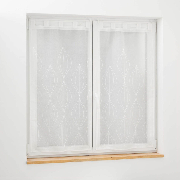 Σετ Κουρτίνες Παραθύρου (60x120) L-C Με Τιράντες Galactee White 1627522