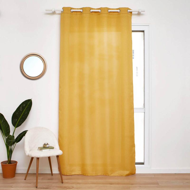 Κουρτίνα (140x280) Με Τρουκς L-C Zeline Yellow 1612349