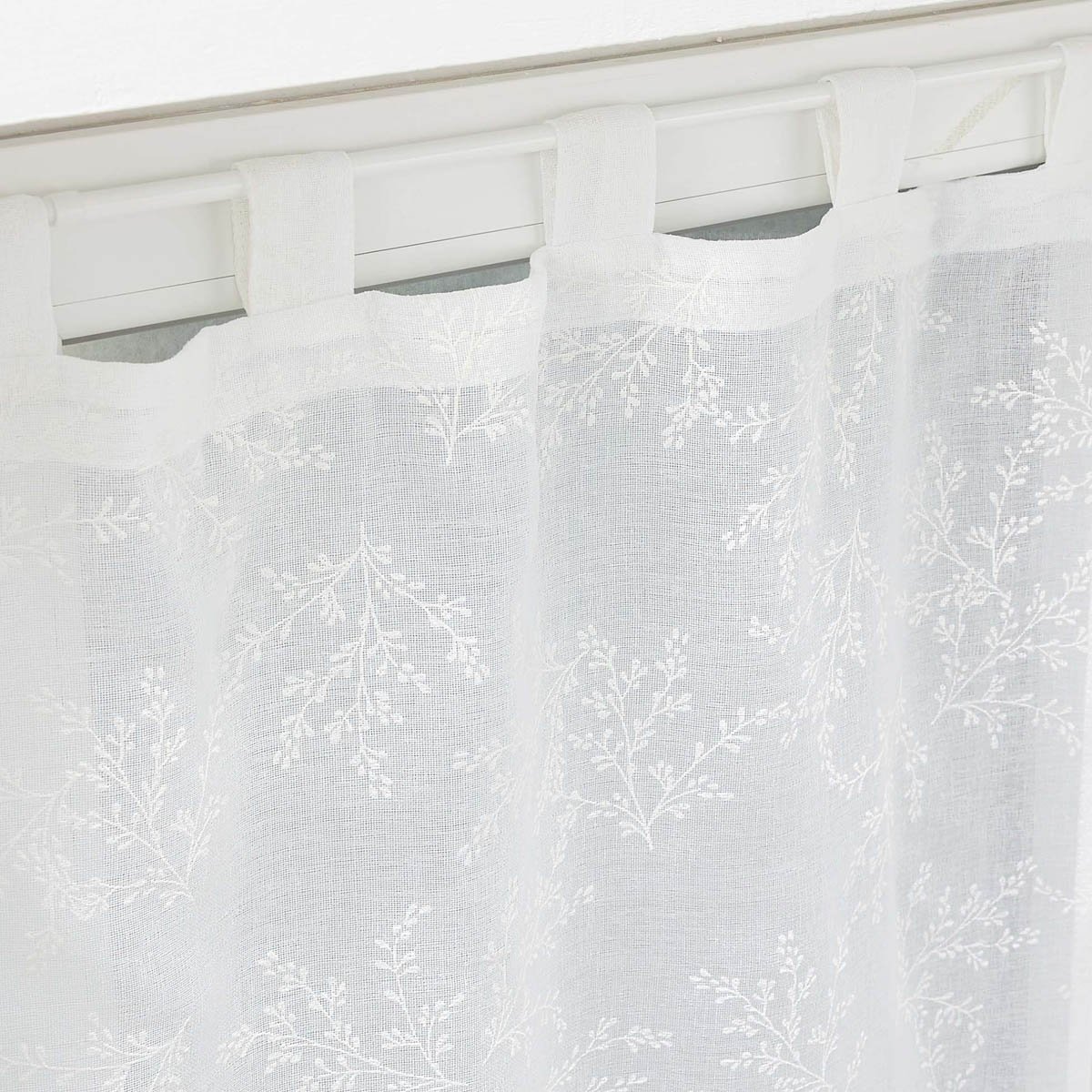 Σετ Κουρτίνες Παραθύρου (60X160) L-C με Τιράντες Karla White 1627508 Home Κουζίνας Spitishop