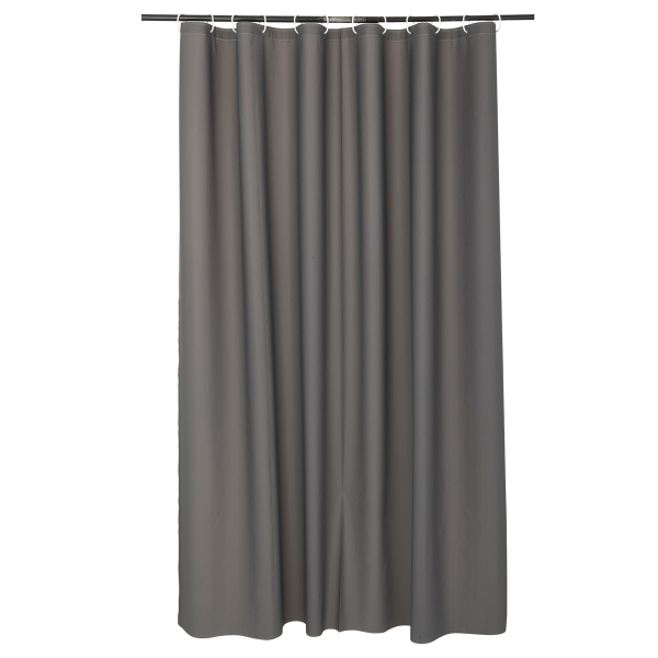 Κουρτίνα Μπάνιου Πλαστική (180x200) Με Κρίκους L-C Vitamine Peva Anthracite 6RD150GR