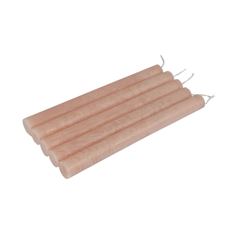 Κεριά Για Κηροπήγιο 20εκ. (Σετ 5τμχ) L-C Roustique Rose Poudre 6BGT002RP