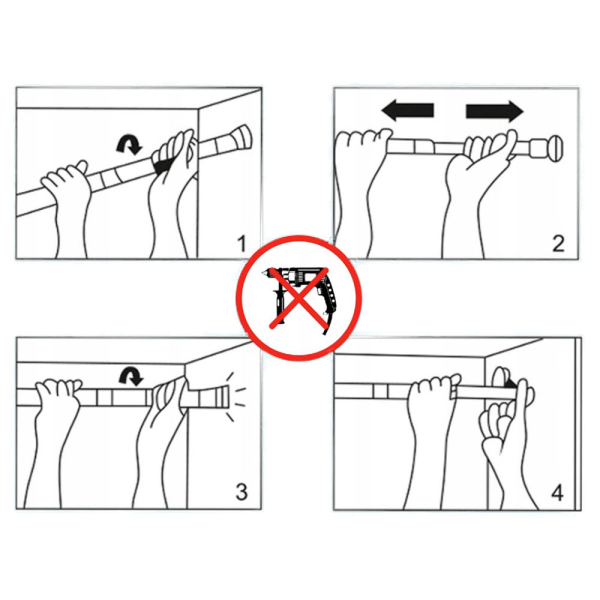 Πτυσσόμενος Βραχίονας Μπάνιου 110-200cm L-C Hydro Black 1802059