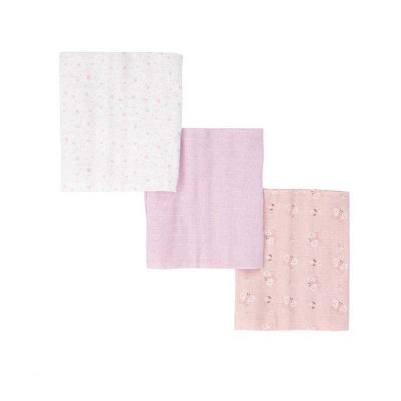 Μουσελίνες/Πάνες Αγκαλιάς (Σετ 3τμχ) Bimbidreams Pink