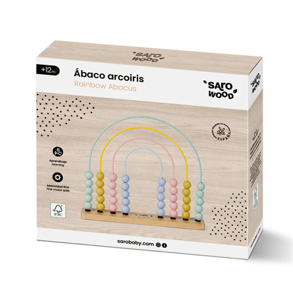 Ξύλινος Άβακας Saro Ουράνιο Τοξο 3340