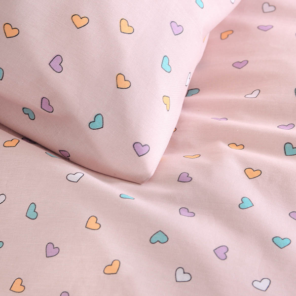 Πάπλωμα Μονό (Σετ 160x240) Rythmos Symbol Tiny Heart Salmon