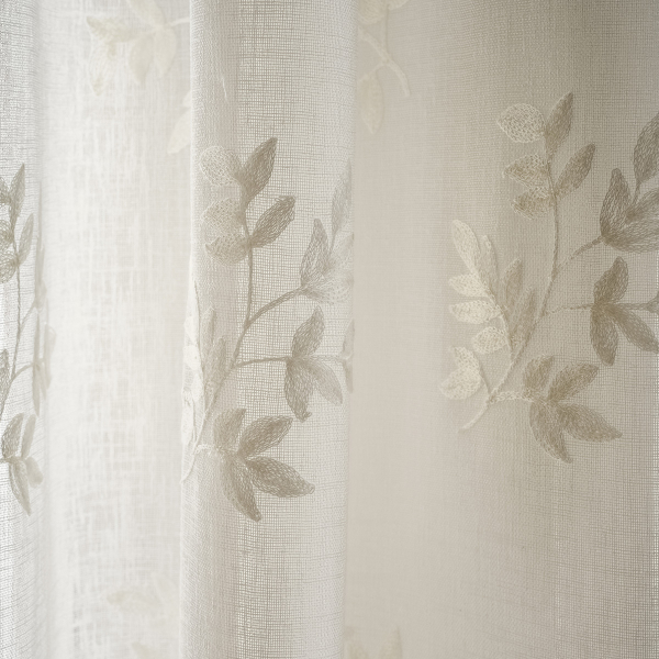 Κουρτίνα (140x280) Με Τρουκς Gofis Home Leaf Off White SS24 532/05