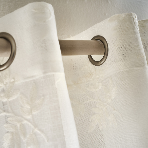 Κουρτίνα (140x280) Με Τρουκς Gofis Home Leaf Off White SS24 532/05