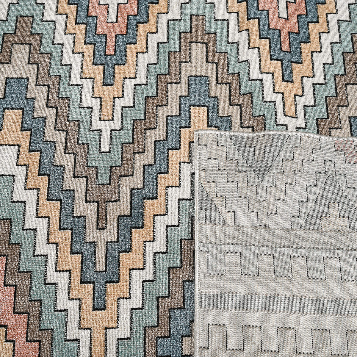 Χαλί All Season (160X230) Polcarpet Bohem Burano 9680A Cream Mavi Home Χαλιά Σαλονιού Spitishop
