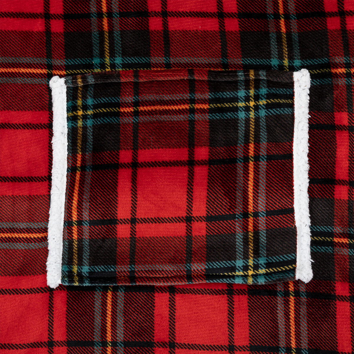 Fleece Φούτερ με Sherpa A-S Hoodie Tartan Red 181122C Home Ένδυση Γυναικεία Σπιτιού Γυναικείες Ρόμπες Spitishop
