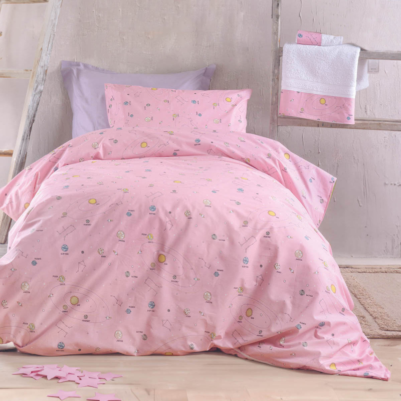 Κουβερλί Υπέρδιπλο (Σετ 220x240) Rythmos Symbol Venus Pink