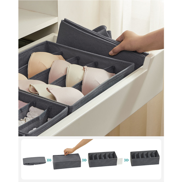 Θήκες Οργάνωσης Συρταριών (Σετ 4τμχ) Songmics RUS04GY