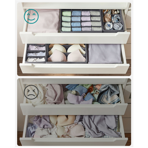 Θήκες Οργάνωσης Συρταριών (Σετ 4τμχ) Songmics RUS04GY