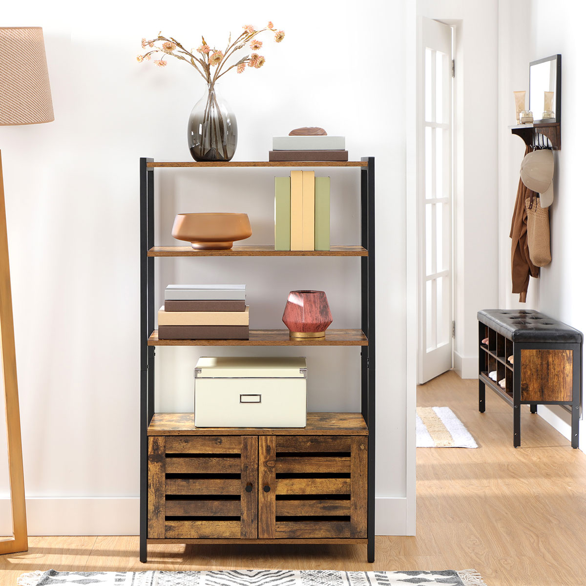 Ραφιέρα Δαπέδου 4 Θέσεων Με Ντουλάπι (66x30x121.5) Vasagle LSC75BXV1 φωτογραφία