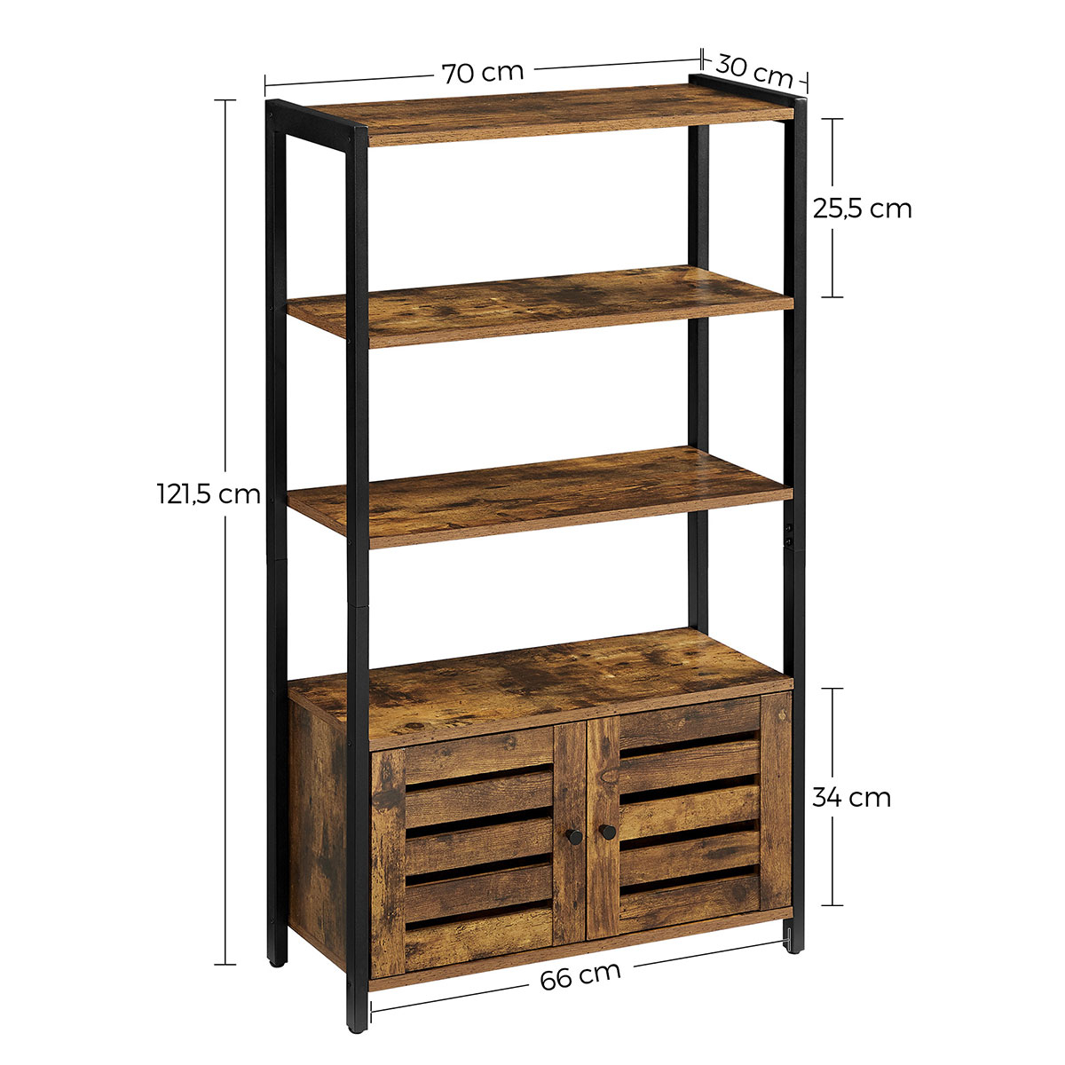 Ραφιέρα Δαπέδου 4 Θέσεων Με Ντουλάπι (66x30x121.5) Vasagle LSC75BXV1 φωτογραφία