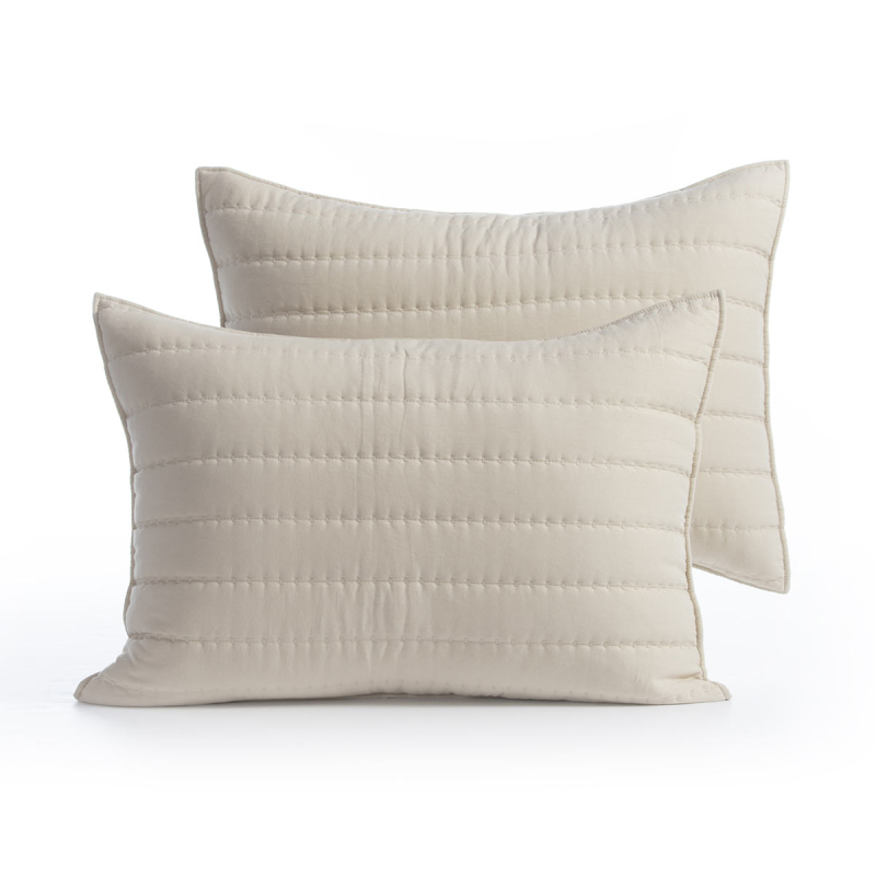 Ζεύγος Μαξιλαροθήκες Καπιτονέ (52x72) Nef-Nef Homeware Colorfull Beige