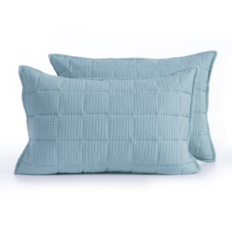 Ζεύγος Μαξιλαροθήκες Καπιτονέ (52x72) Nef-Nef Homeware Elements Olympia Silver - Blue