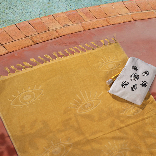 Πετσέτα Θαλάσσης - Παρεό (90x170) Nef-Nef Homeware Eyes On Me Yellow