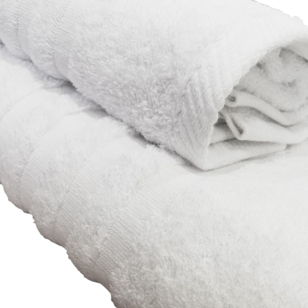 Πετσέτα Προσώπου Λευκή (50x90) Hotel Stripes 500gr/m2