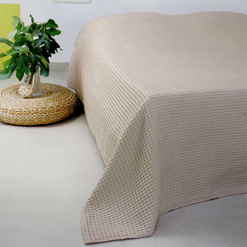 Κουβέρτα Πικέ (230x265) Hotel Μπεζ 100% Βαμβάκι