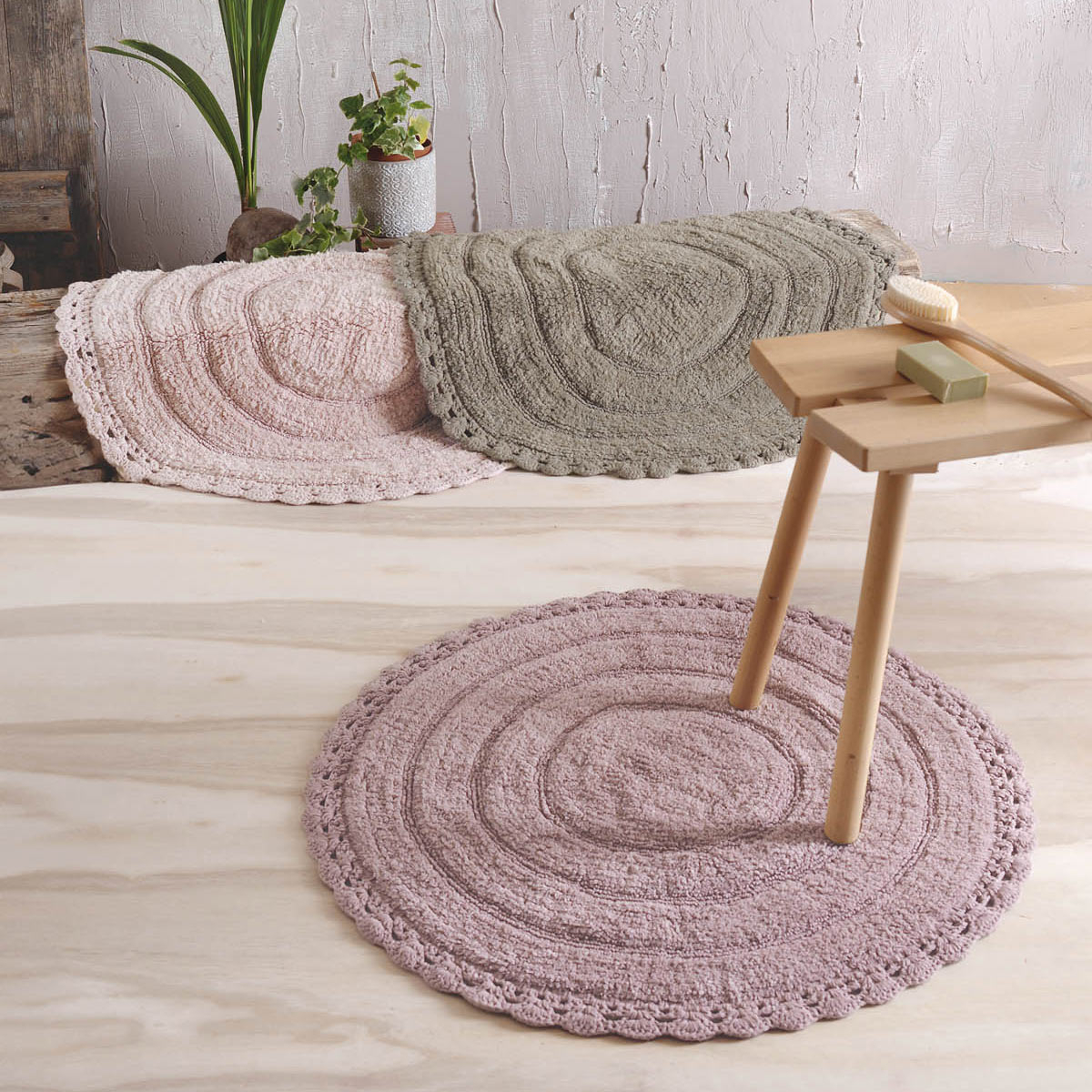 Πατάκι Μπάνιου (Φ70) Rythmos Opal Powder Home Μπάνιο Πατάκια Spitishop