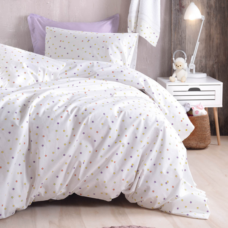 Παπλωματοθήκη Μονή (Σετ 160x250) Rythmos Symbol Blaze White