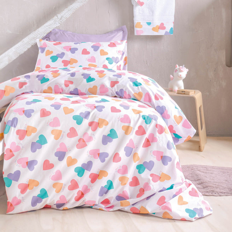 Πάπλωμα Μονό (Σετ 160x240) Rythmos Symbol Zoey White