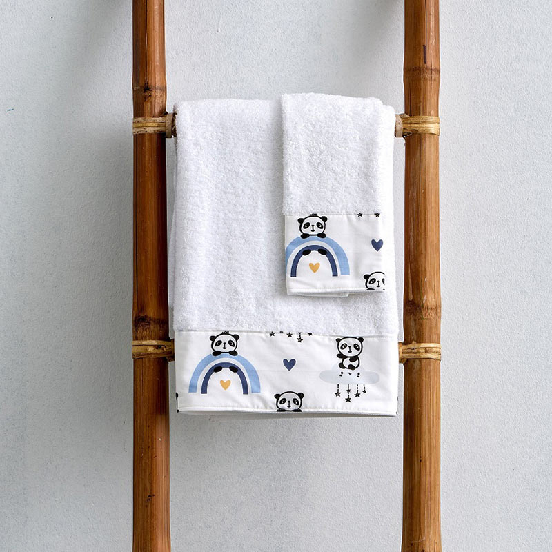 Βρεφικές Πετσέτες (Σετ 2τμχ) Sb Home Baby Panda Blue 500gsm