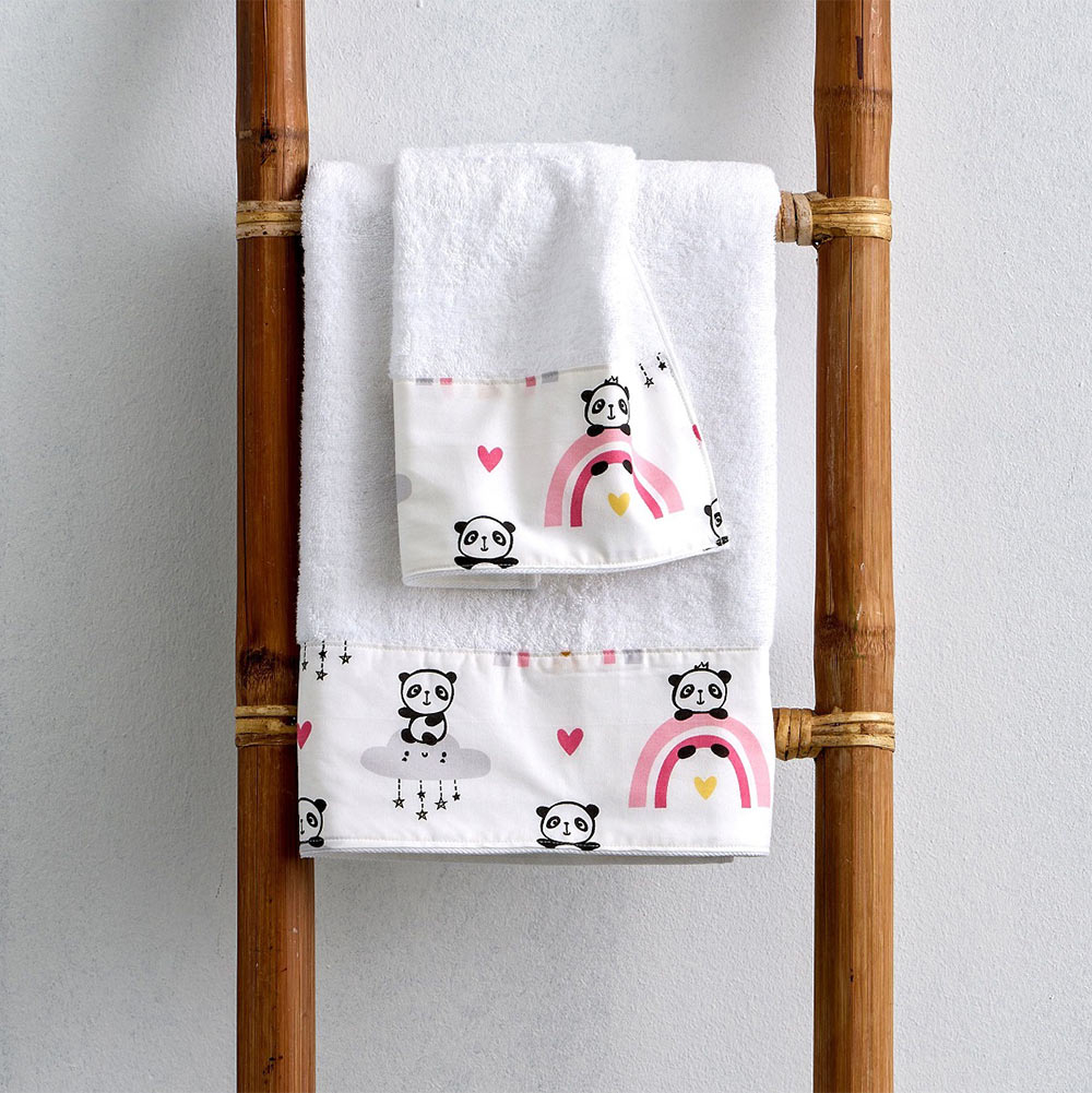 Βρεφικές Πετσέτες (Σετ 2τμχ) Sb Home Baby Panda Pink 500gsm