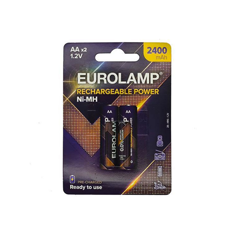 Επαναφορτιζόμενες Αλκαλικές Μπαταρίες AA Ni-MH 1.2V 2τμχ Eurolamp 147-24210