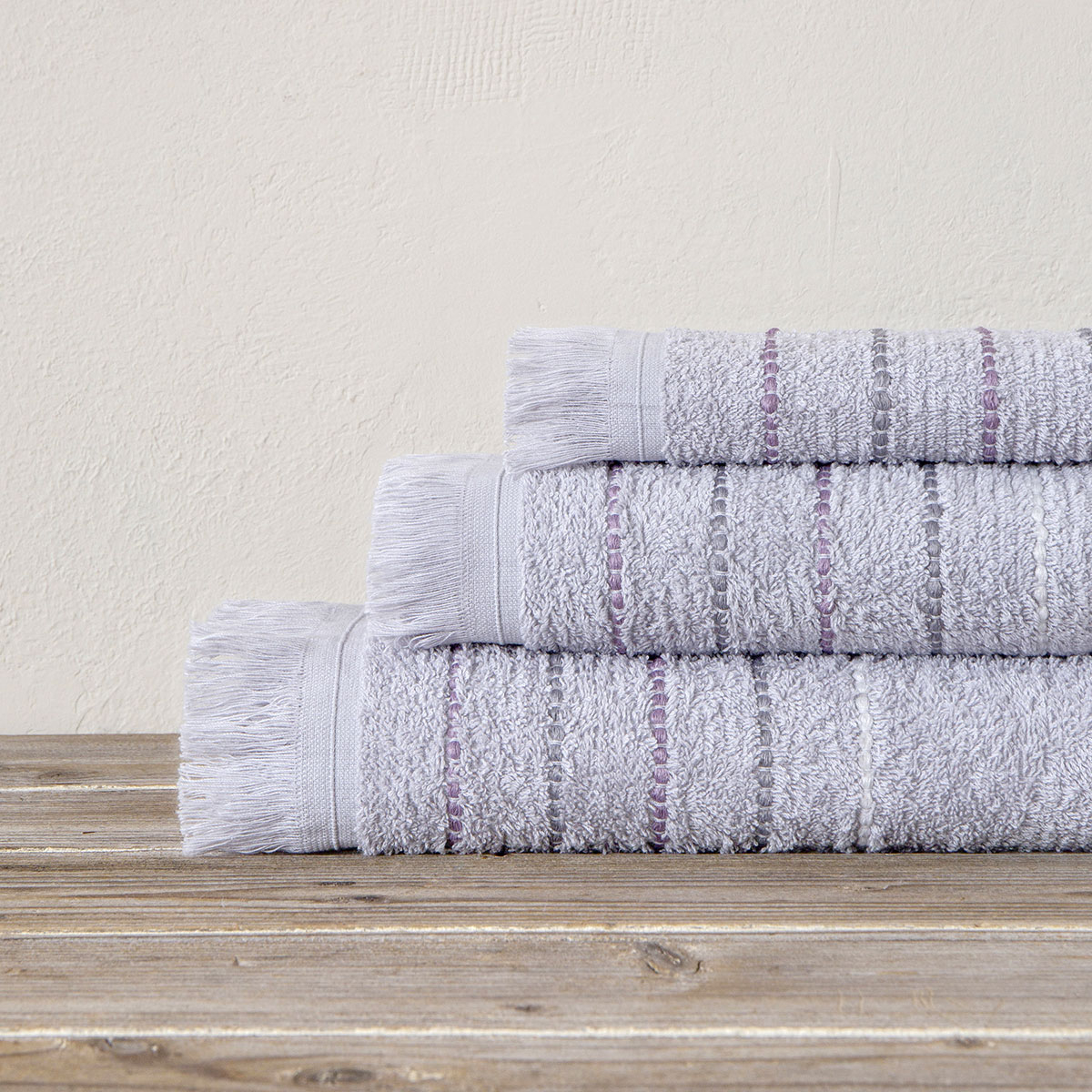 Πετσέτες Μπάνιου (Σετ 3τμχ) Nima Elite Lilac Grey 480gsm