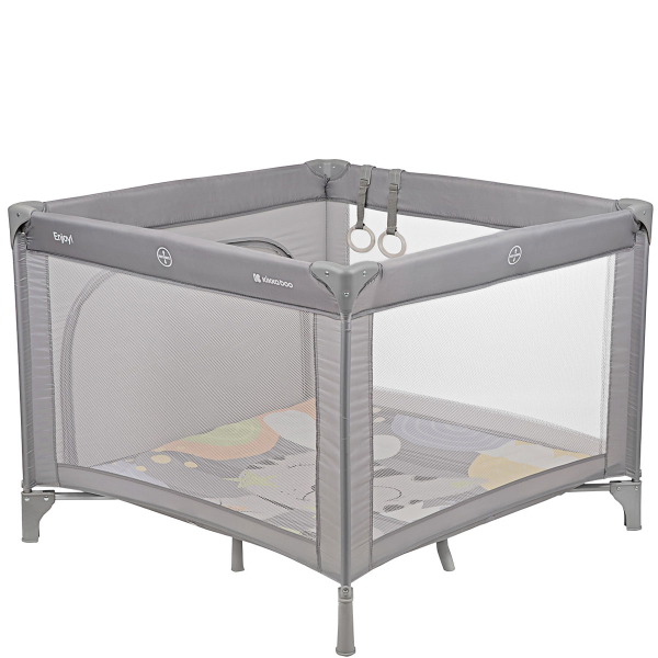 Παρκοκρέβατο (6-36 Μηνών/Έως 15kg) Kikka Boo Enjoy Grey Cat 2023