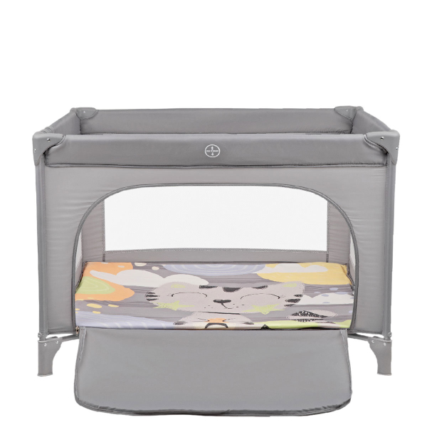 Παρκοκρέβατο (6-36 Μηνών/Έως 15kg) Kikka Boo Enjoy Grey Cat 2023