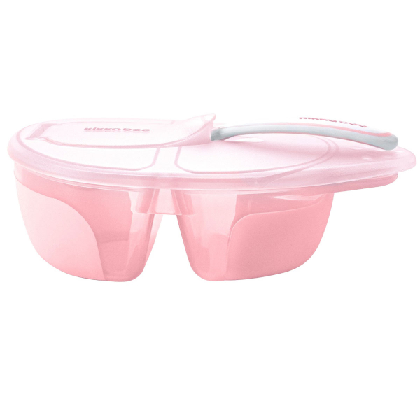 Φαγητοδοχείο Με Χωρίσματα & Κουτάλι Kikka Boo Tasty Pink