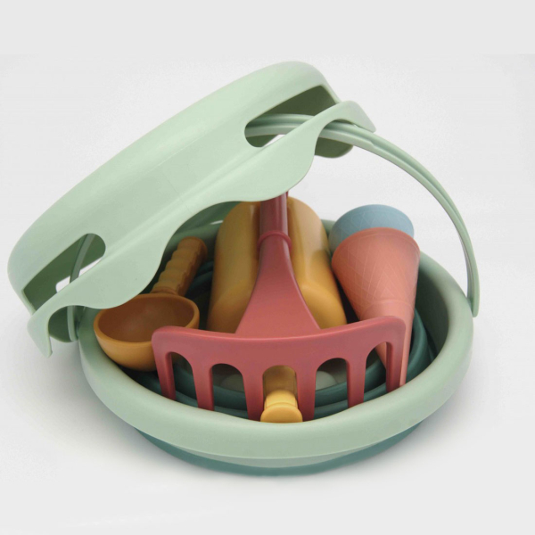 Κουβαδάκι + Φτυαράκια Παραλίας (Σετ 7τμχ) CompacToys Green