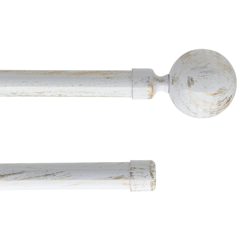 Κουρτινόξυλο Φ19mm Διπλό Επεκτεινόμενο 210-380cm Με Άκρα L-N Paloma White/Gold 7202101