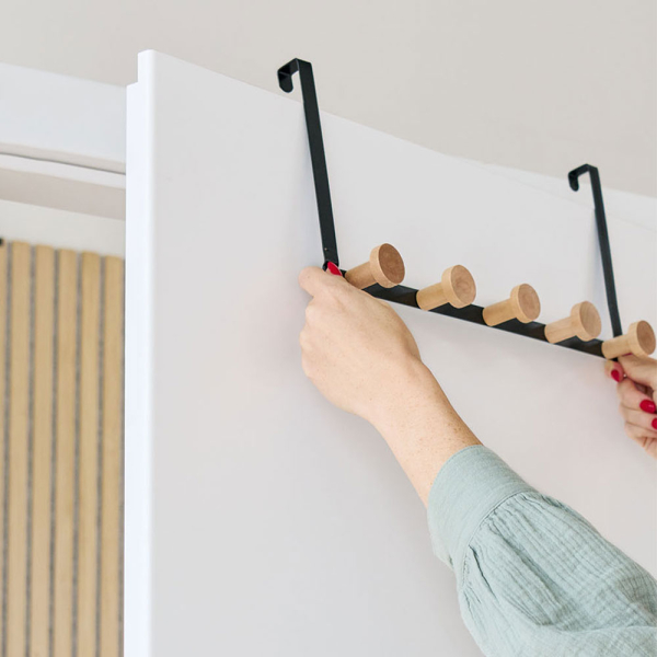 Κρεμάστρα Πόρτας 5 Θέσεων (37.5x9x18) Z-L Black 13837