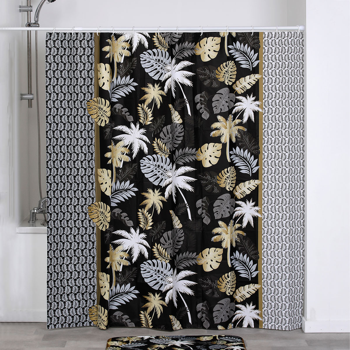 Κουρτίνα Μπάνιου Πλαστική (180×180) Με Κρίκους T-D Jungle Gold 1100728