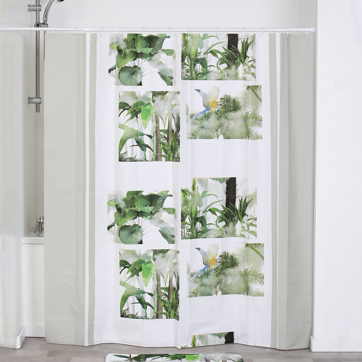 Κουρτίνα Μπάνιου Πλαστική (180×180) Με Κρίκους T-D Oasis 1100730 283963