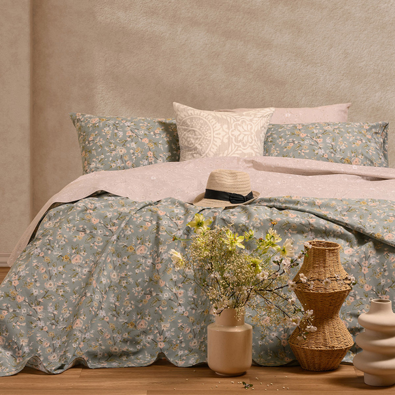 Σεντόνια King Size (Σετ) Melinen Ultra Line Amy Aqua